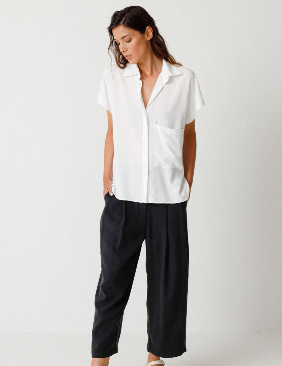Chemisier en ecovero | blanc "uma shirt white"
