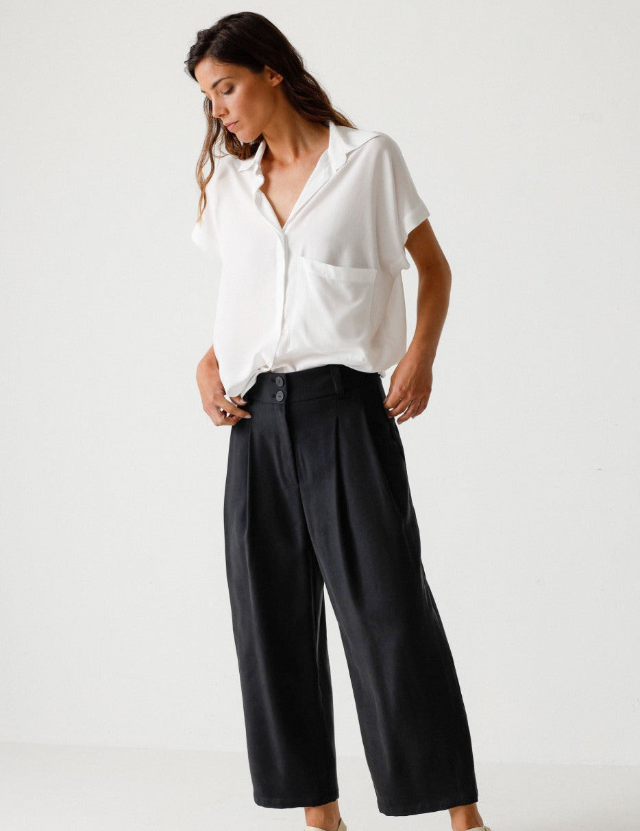 Chemisier en ecovero | blanc "uma shirt white"