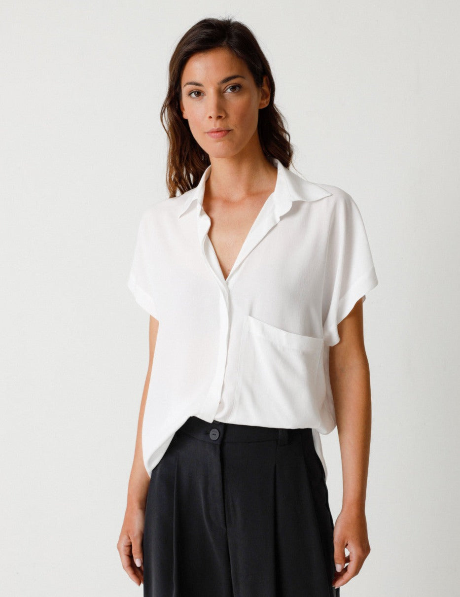 Chemisier en ecovero | blanc "uma shirt white"