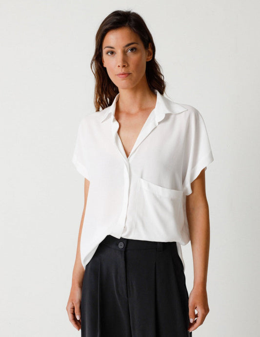 Chemisier en ecovero | blanc "uma shirt white"