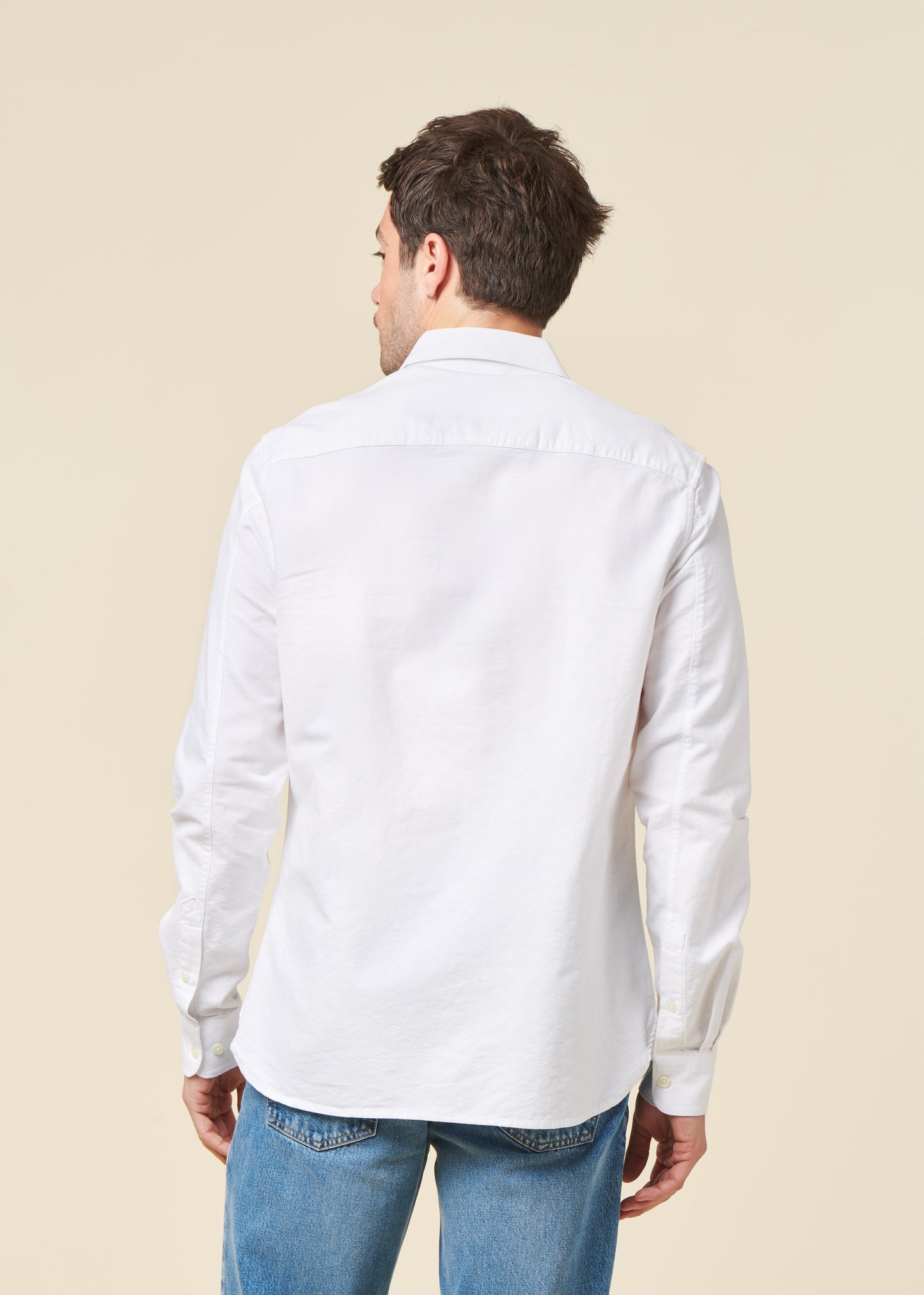 Chemise en coton bio | blanc 'harald small owl oxford regular fit shirt bright white'