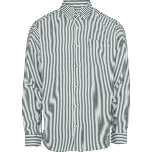 Chemise rayée vert en coton bio et tencel - stipped twill