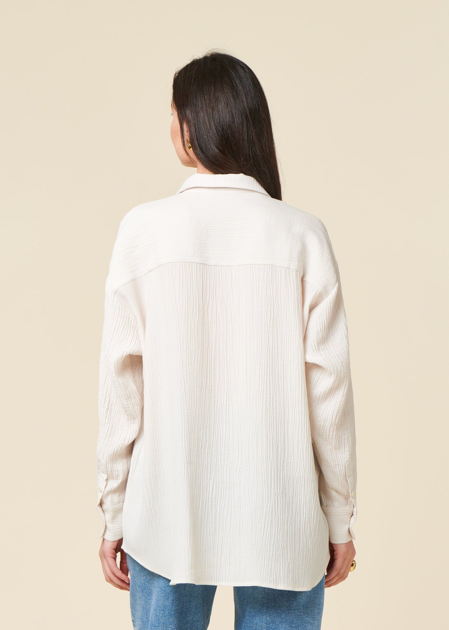 Chemise texturée en tencel | écru "skur - offwhite"