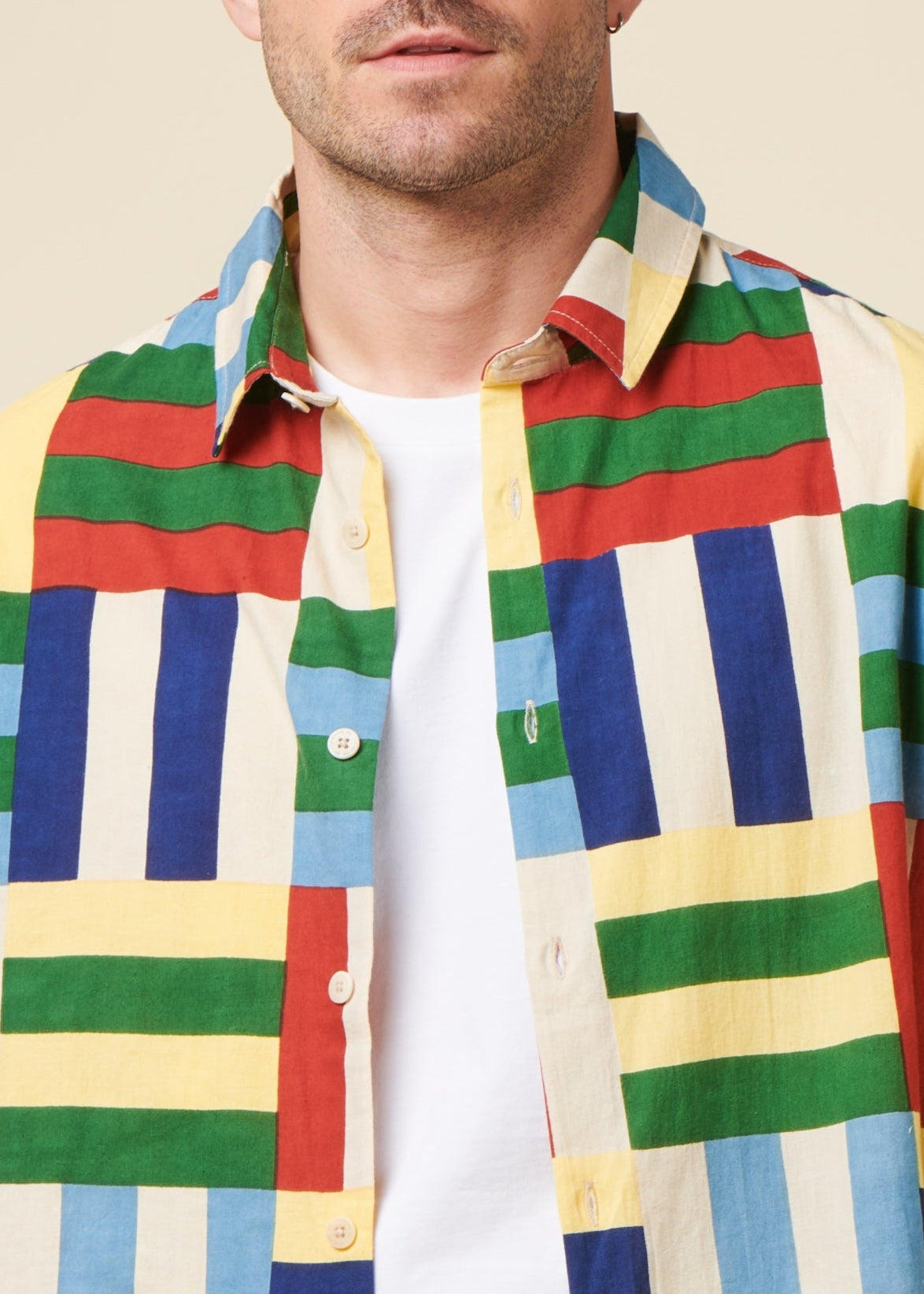 Chemise en coton bio | multicolore "Field tom shirt"
