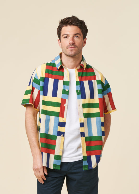 Chemise en coton bio | multicolore "Field tom shirt"