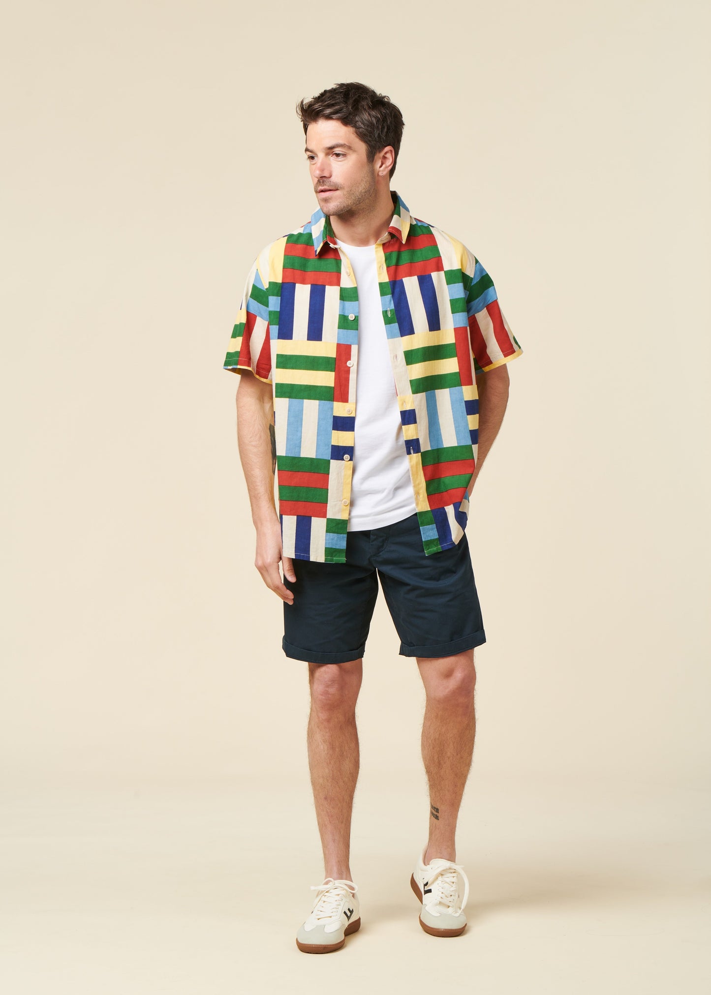 Chemise en coton bio | multicolore "Field tom shirt"