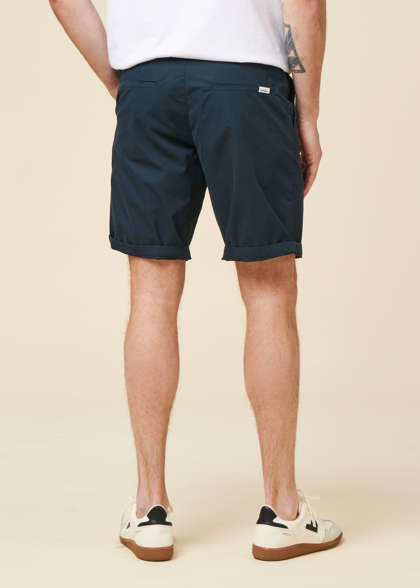 Short léger en coton bio | marine "Fig loose poplin elastic waist string shorts total eclipse"