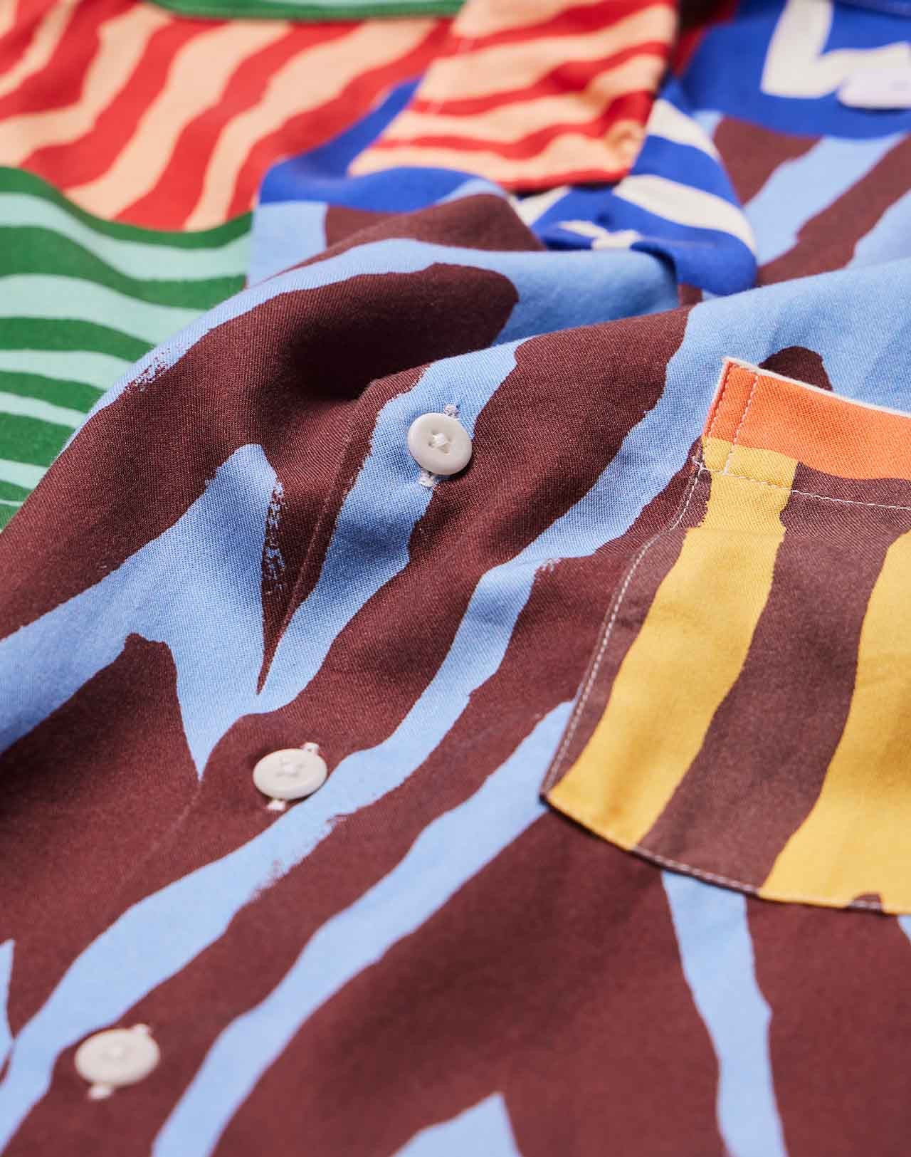 Chemise en tencel® (procédé Lyocell) | marron "Chemise aloha firewood - firewood"