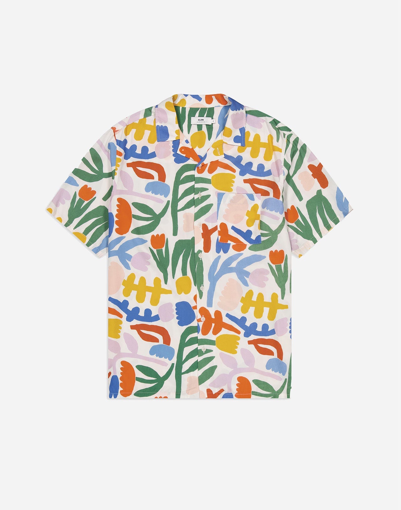 Chemise manches courtes en tencel | multicolore "aloha garden"