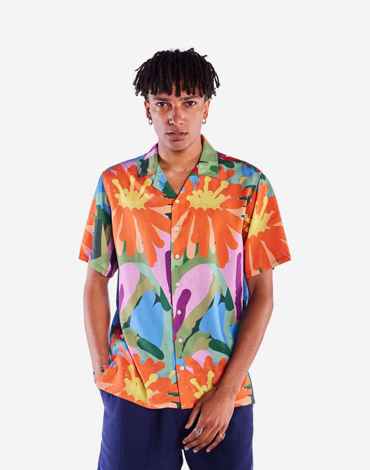 Chemise en tencel® (procédé Lyocell) | multicolore "Chemise aloha wildflowers - wildflowers"