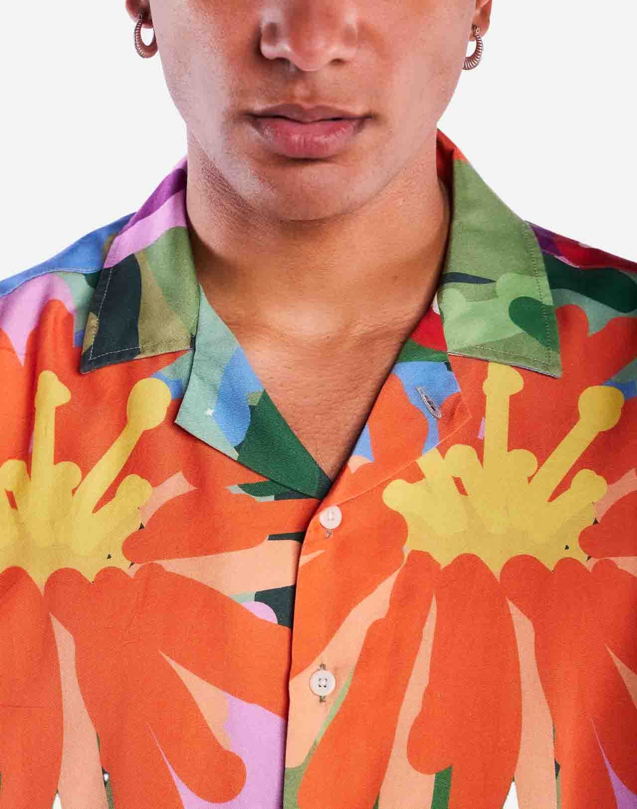 Chemise en tencel® (procédé Lyocell) | multicolore "Chemise aloha wildflowers - wildflowers"