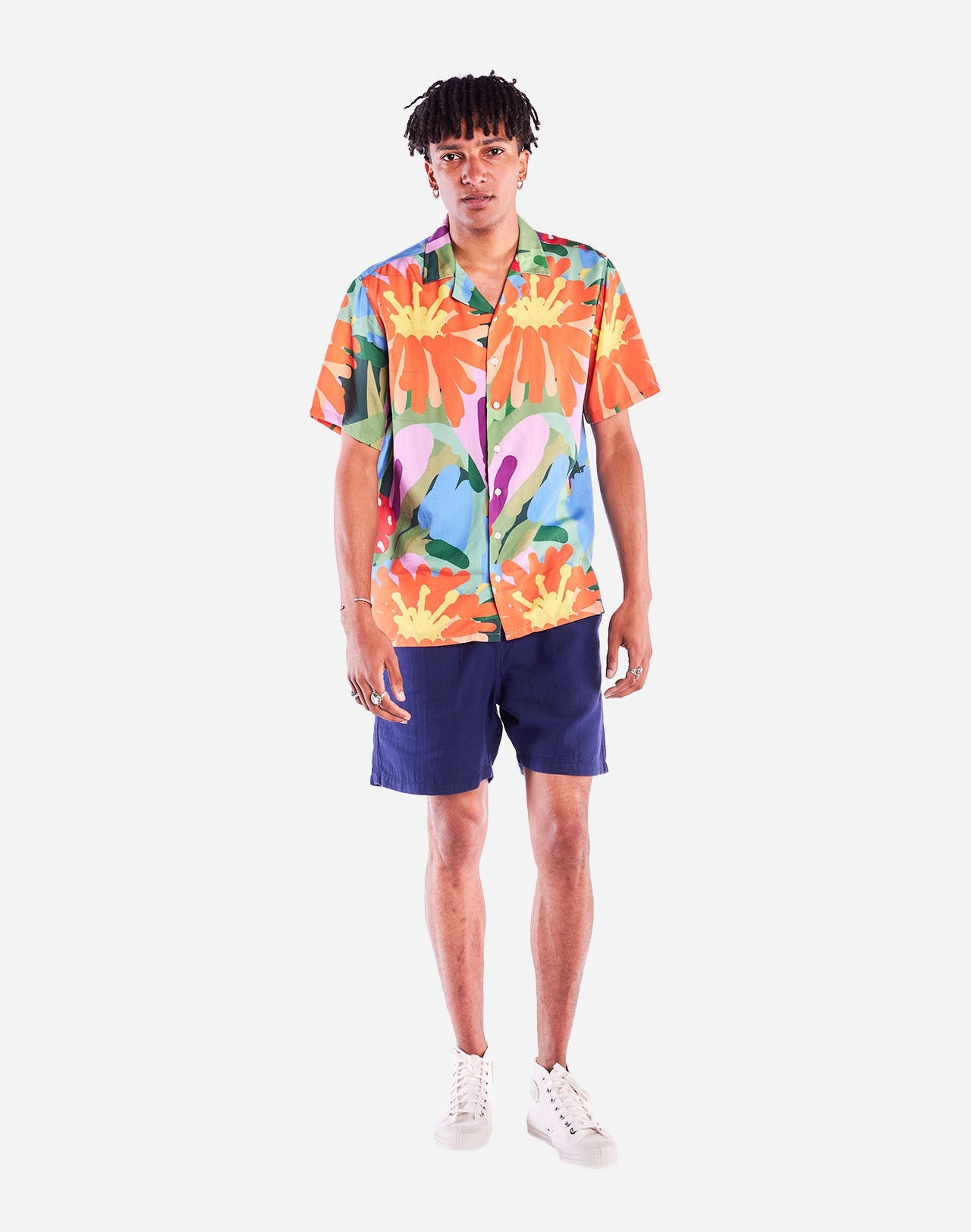 Chemise en tencel® (procédé Lyocell) | multicolore "Chemise aloha wildflowers - wildflowers"
