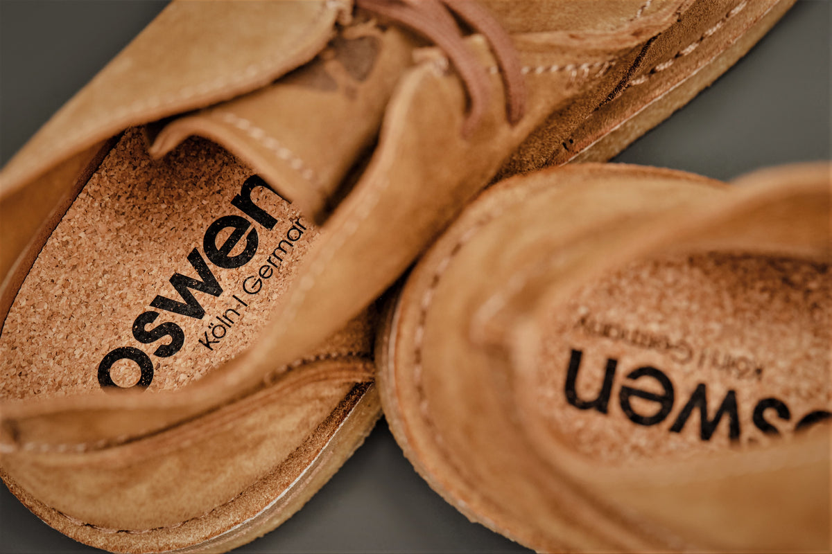 Bottine en daim certifié | camel "ewaldi suede - chestnut"