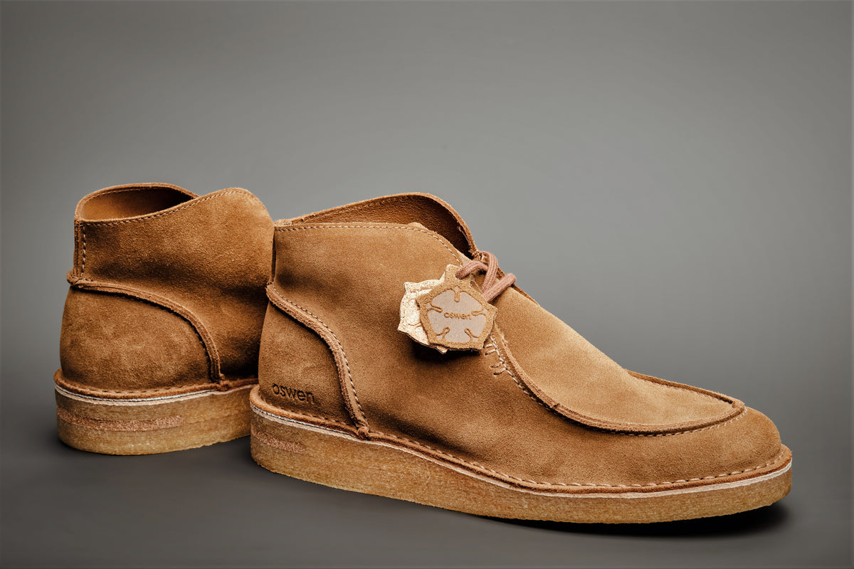 Bottine en daim certifié | camel "ewaldi suede - chestnut"