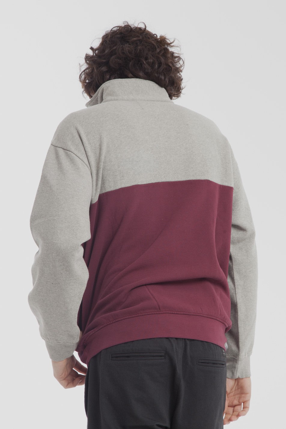Sweat col zippé bicolore en coton bio - Challenger