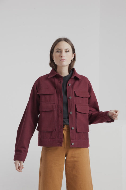 Veste bordeaux en coton bio - Gypsy