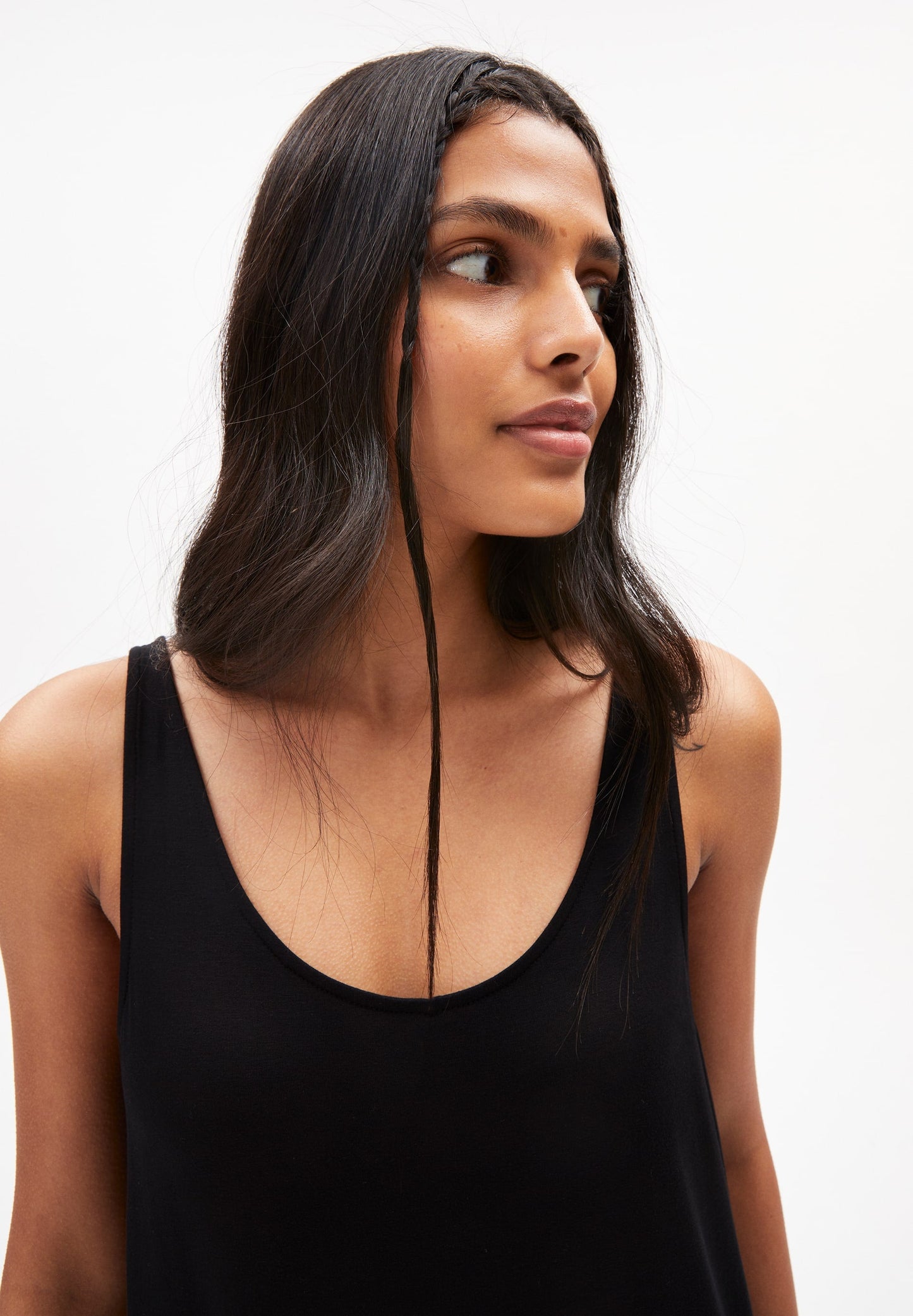 Robe noire en viscose ecovero - maeliaa black