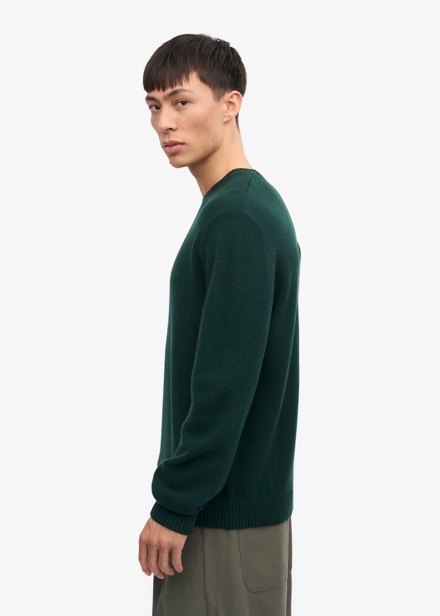 Pull vert en laine mérinos recyclée - emerald green