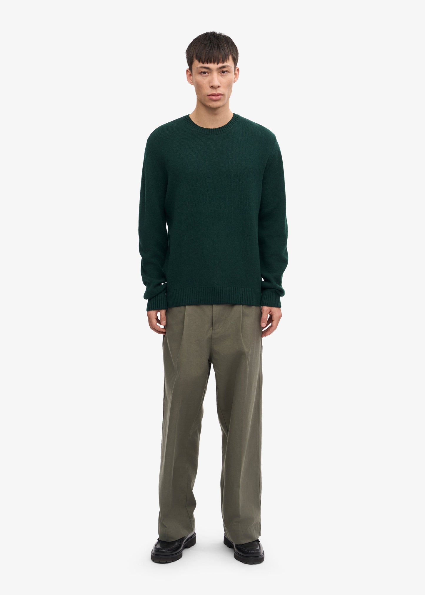 Pull vert en laine mérinos recyclée - emerald green