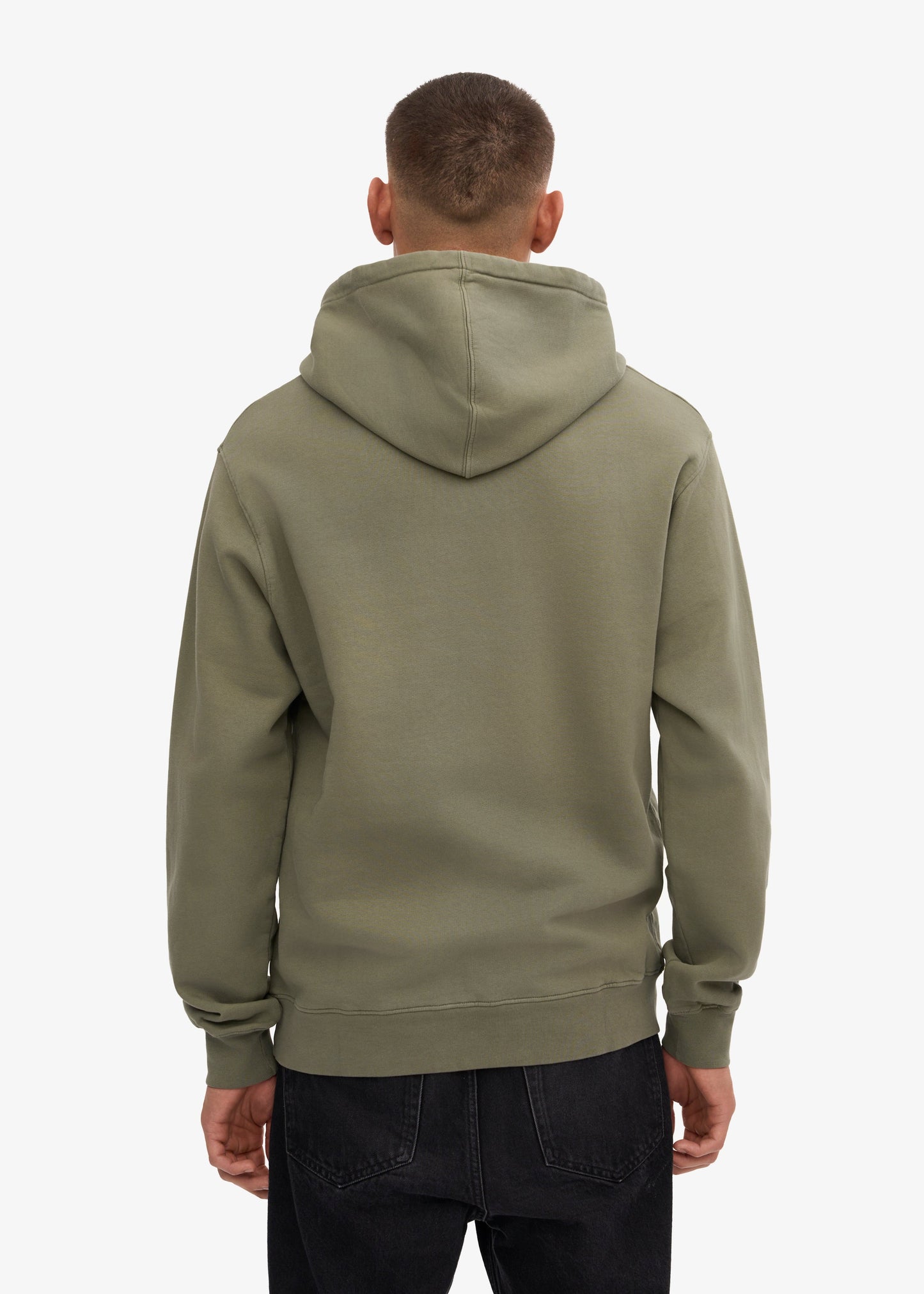 Sweat à capuche en coton bio | bleu "dusty olive"