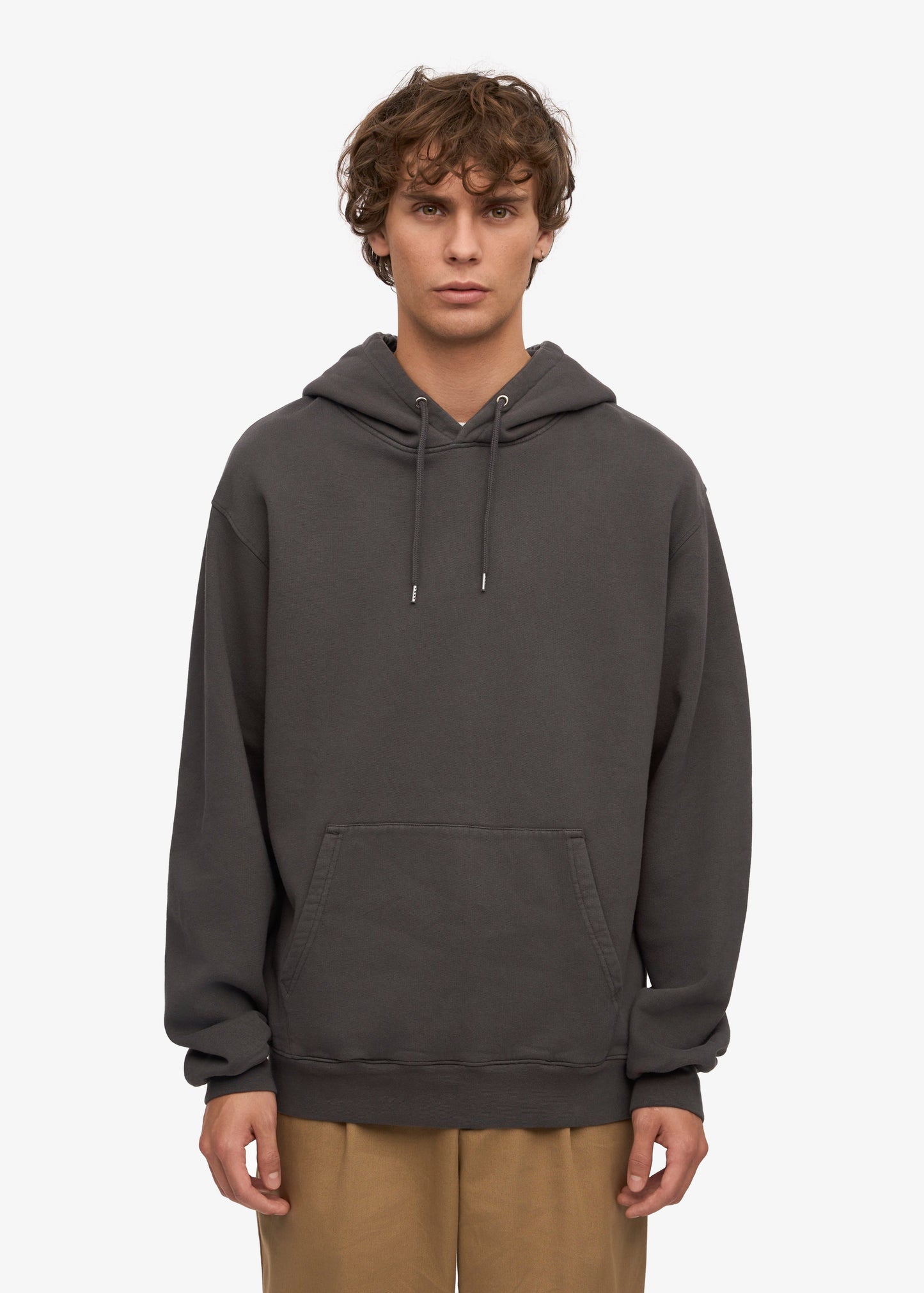 Sweat à capuche mixte en coton bio | gris "Lava grey"
