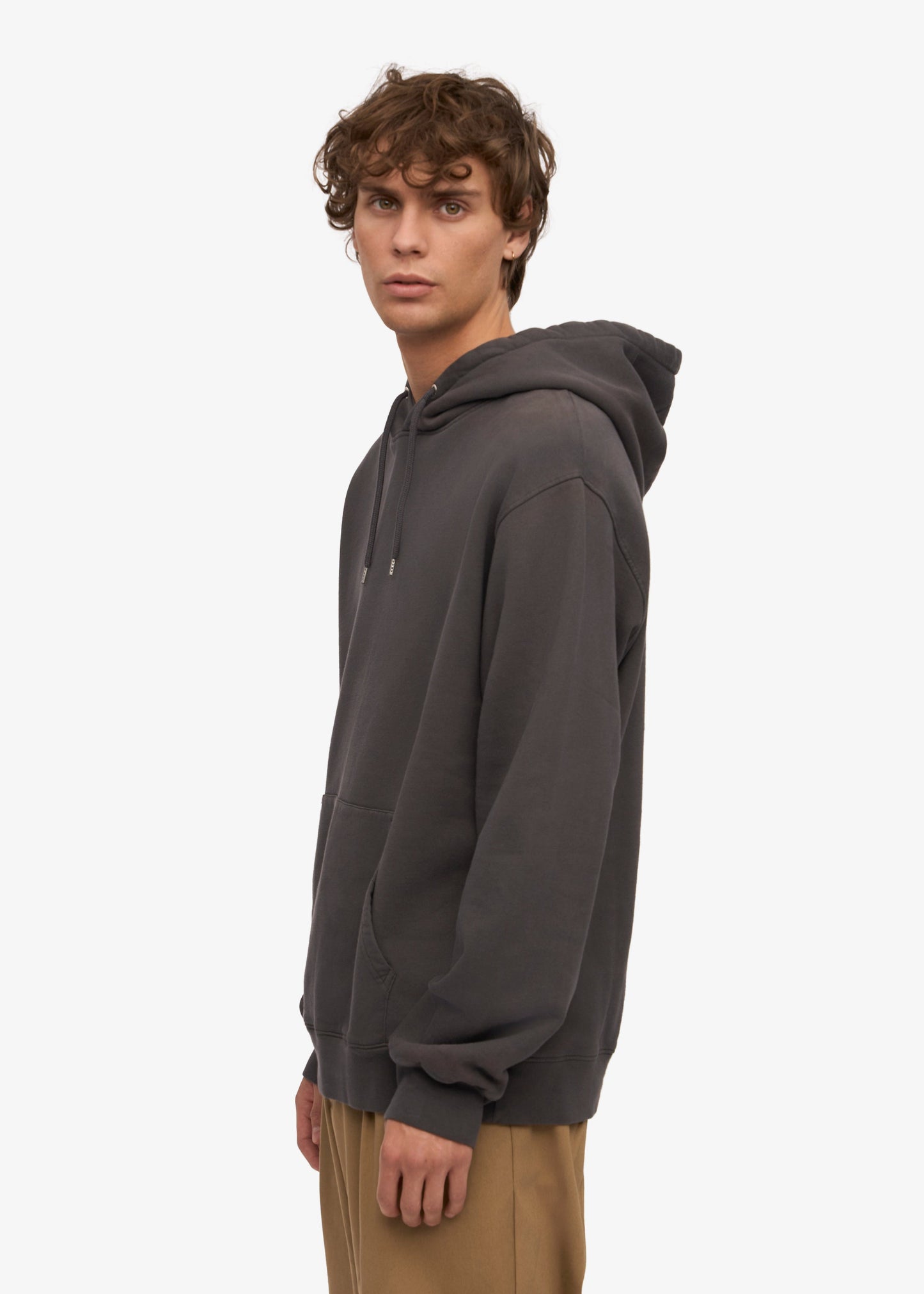 Sweat à capuche mixte en coton bio | gris "Lava grey"