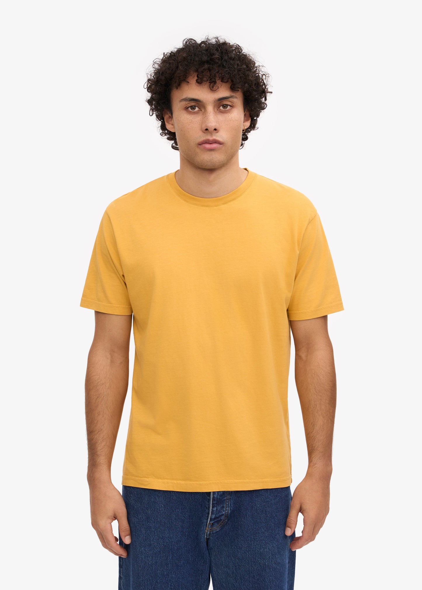 T-shirt jaune moutarde en coton bio - Burned Yellow