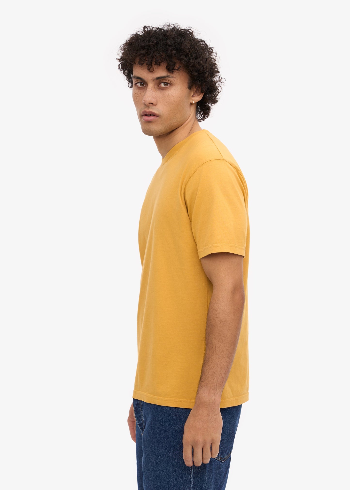 T-shirt jaune moutarde en coton bio - Burned Yellow