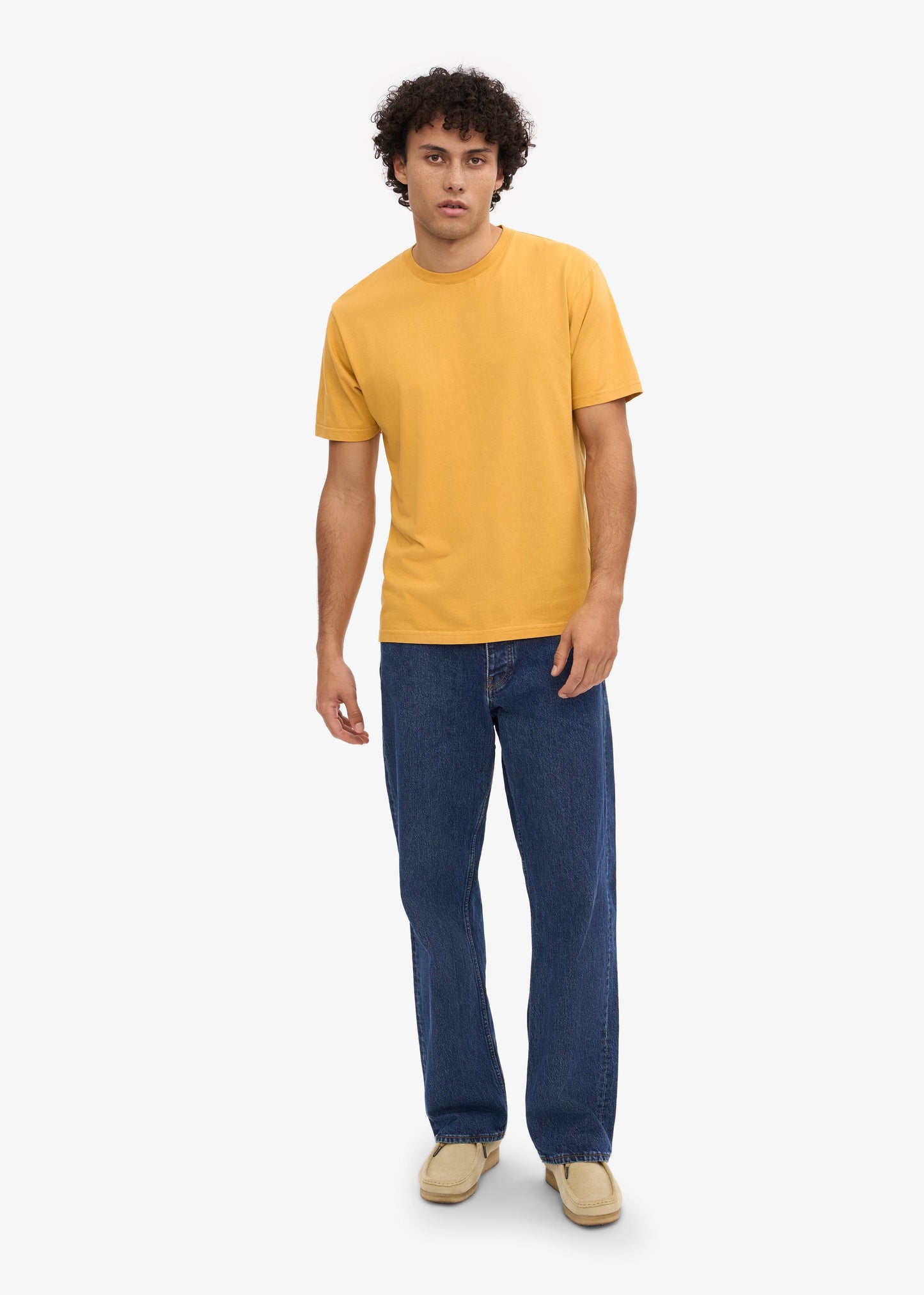 T-shirt jaune moutarde en coton bio - Burned Yellow