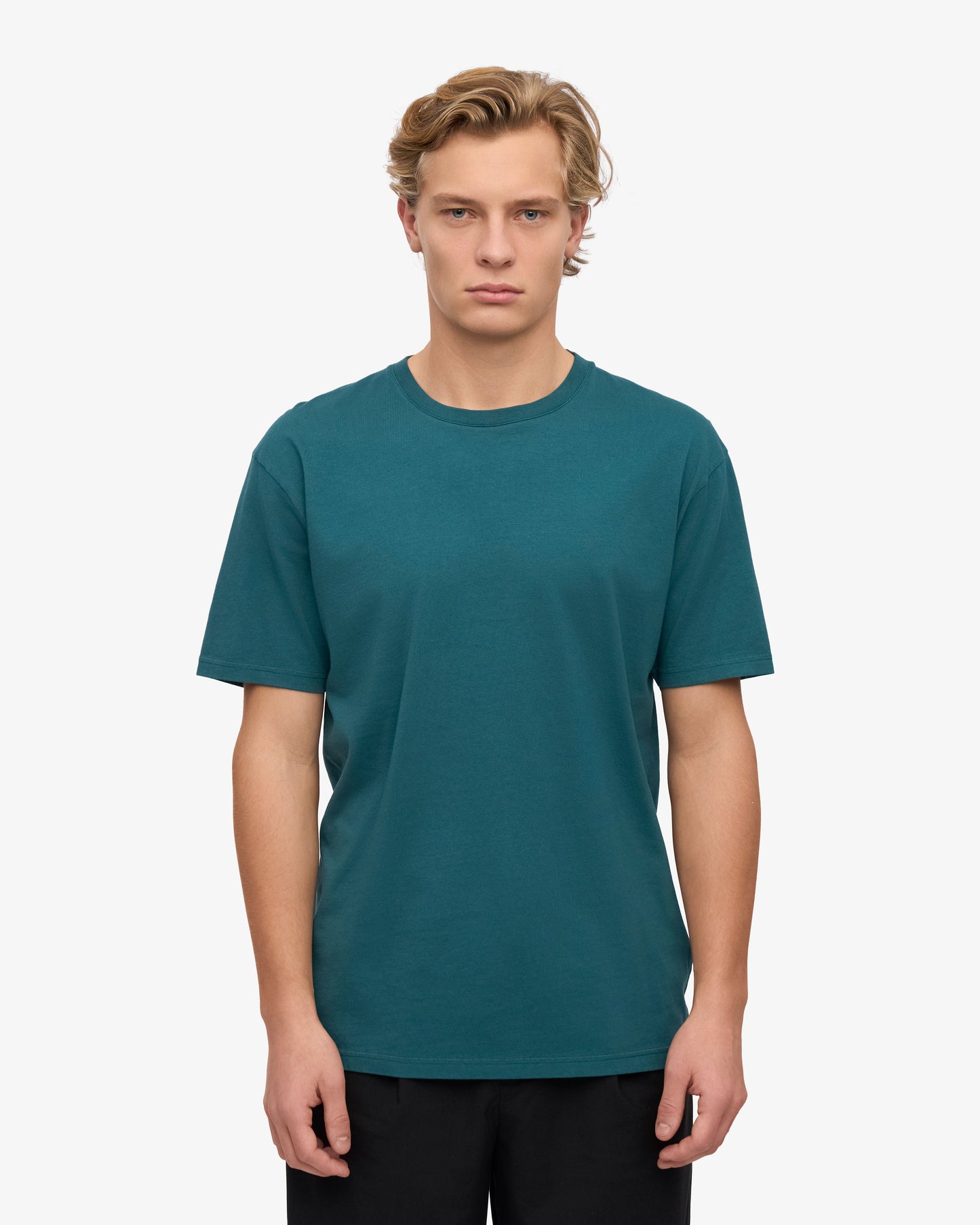 T-shirt manches courtes en coton bio | bleu vert "ocean green"