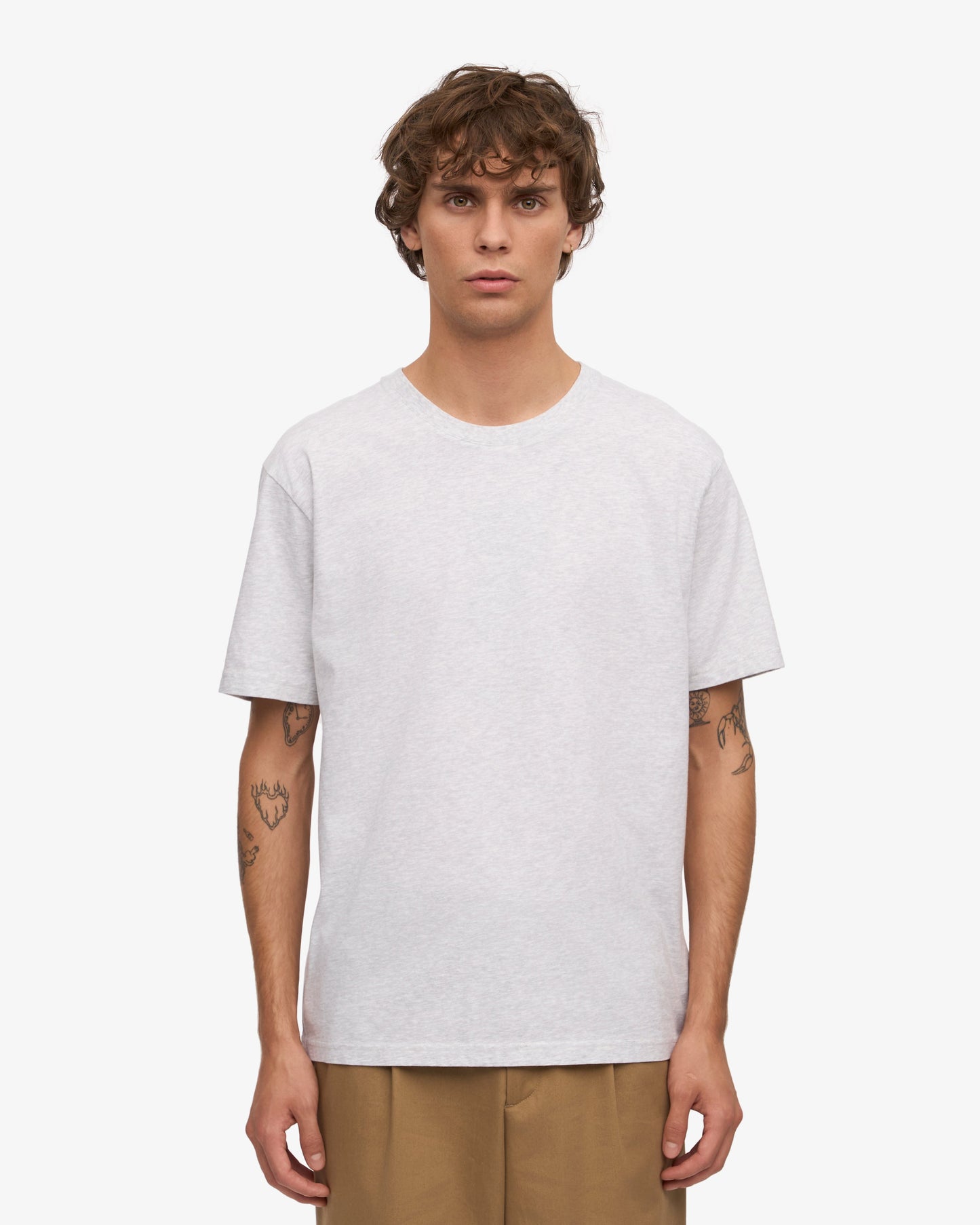 T-shirt manches courtes en coton bio | gris "snow melange"
