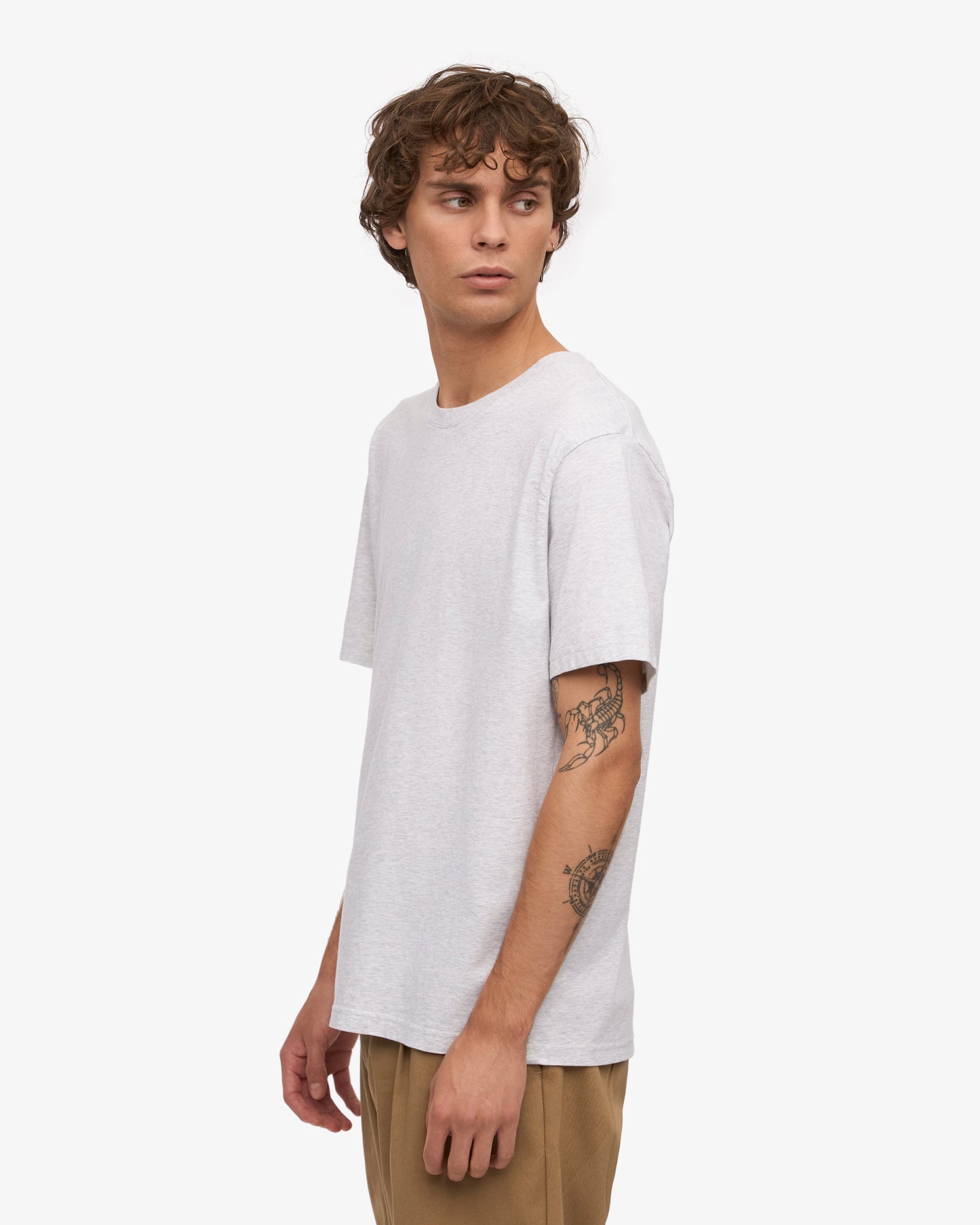 T-shirt manches courtes en coton bio | gris "snow melange"