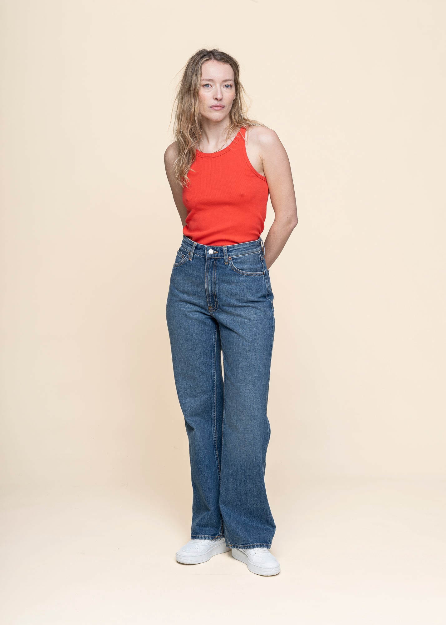Débardeur en coton bio | rouge "fiery red harriet top - red"