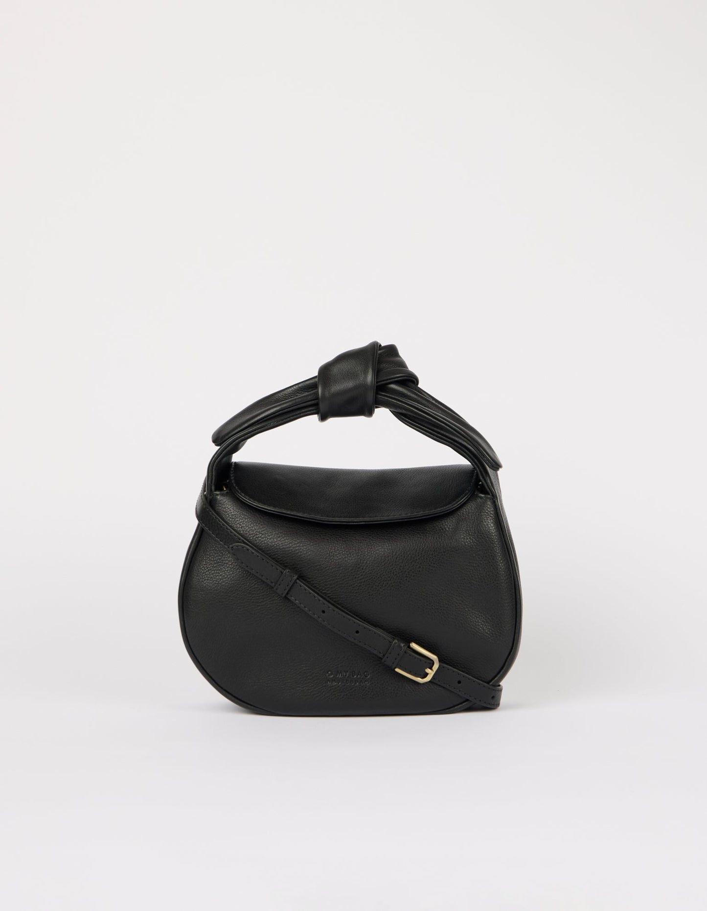 Sac à main en cuir certifié | noir " coco croissant black soft grain leather"