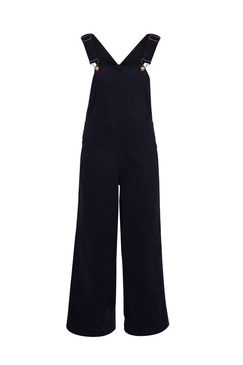 Salopette longue bleue en twill - Coco