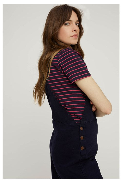 Salopette longue bleue en twill - Coco