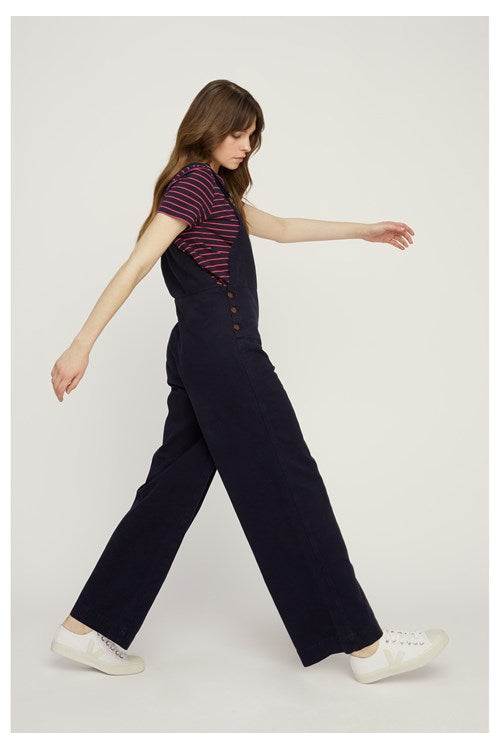 Salopette longue bleue en twill - Coco