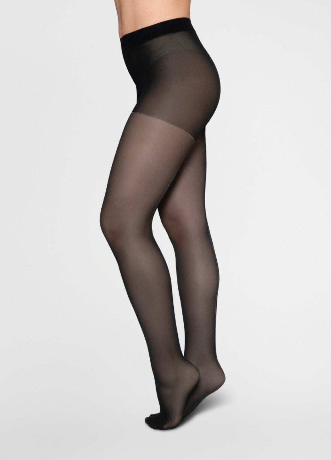 Collants noirs 30 deniers recyclés - saga seam black
