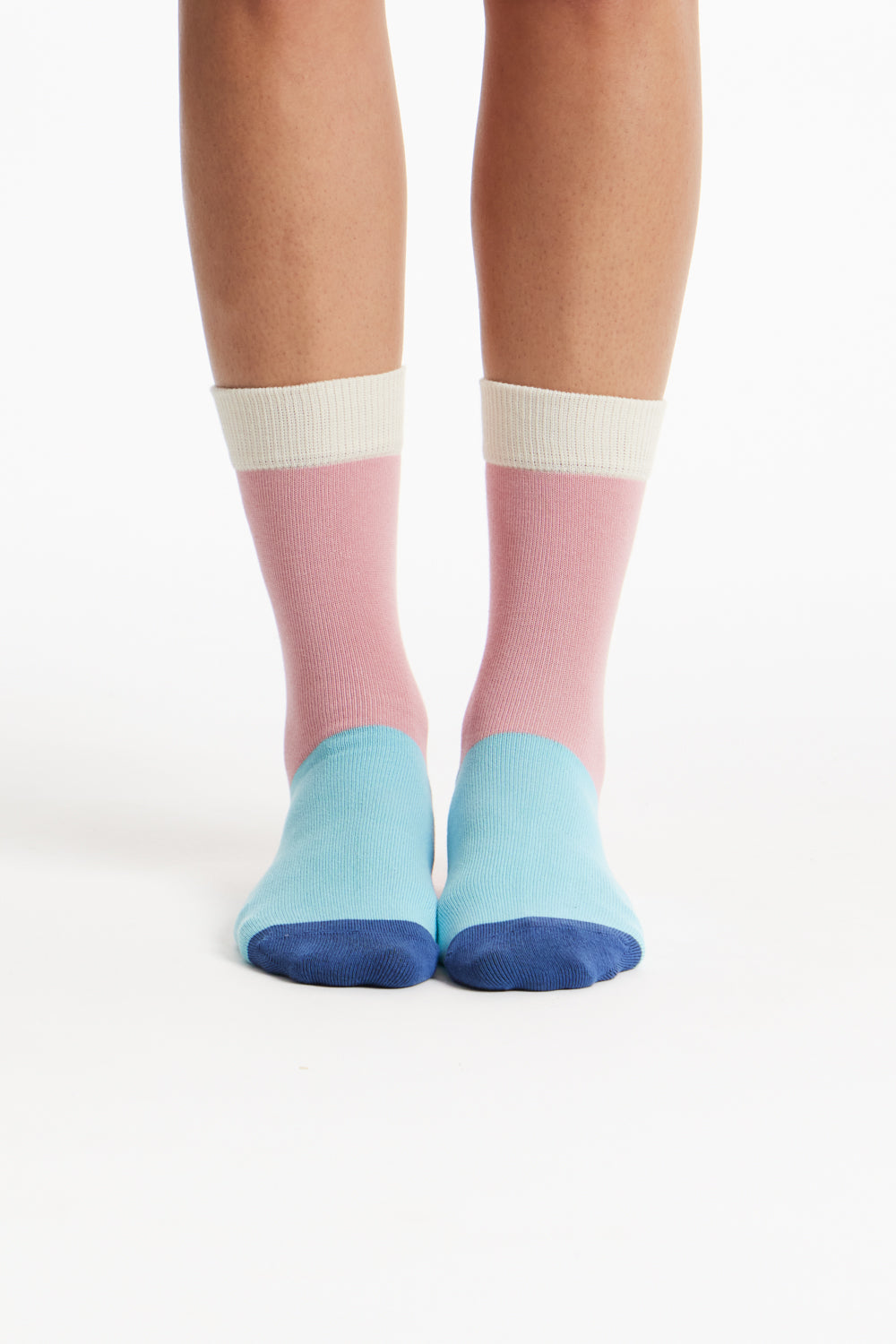 Chaussettes multicolore en coton bio - colourblock socks