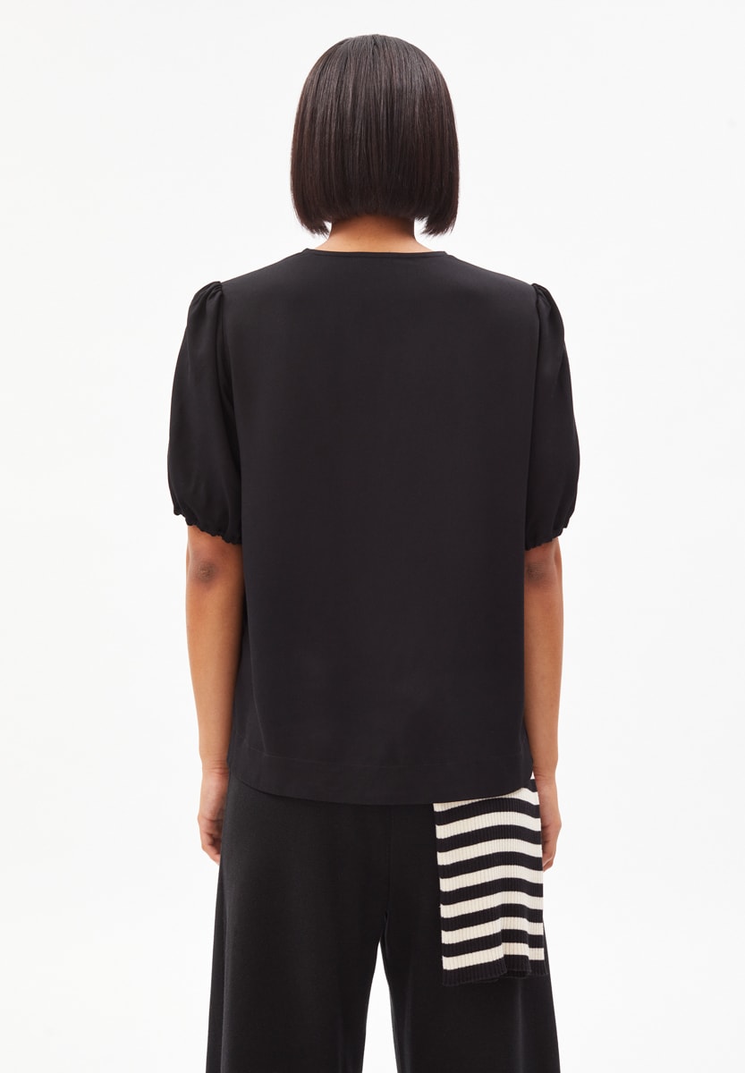 Blouse noire en viscose Ecovero - coranaa