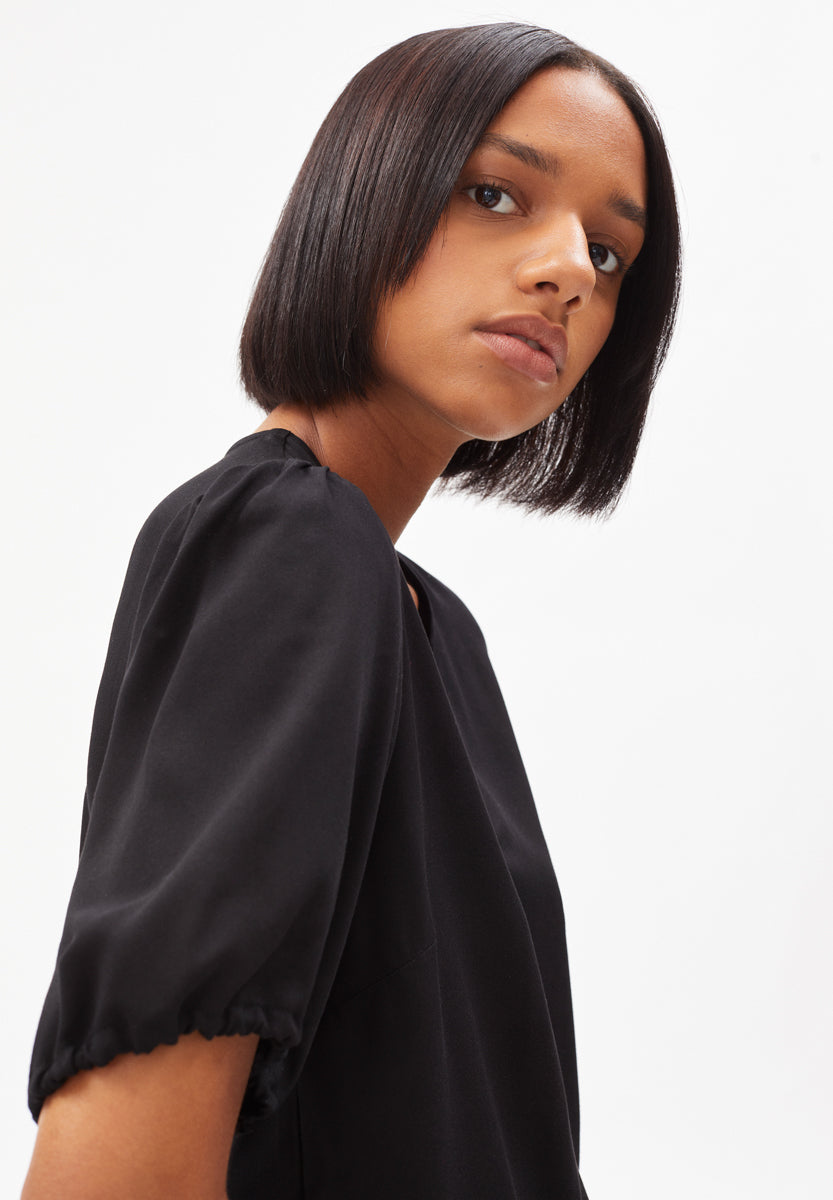 Blouse noire en viscose Ecovero - coranaa