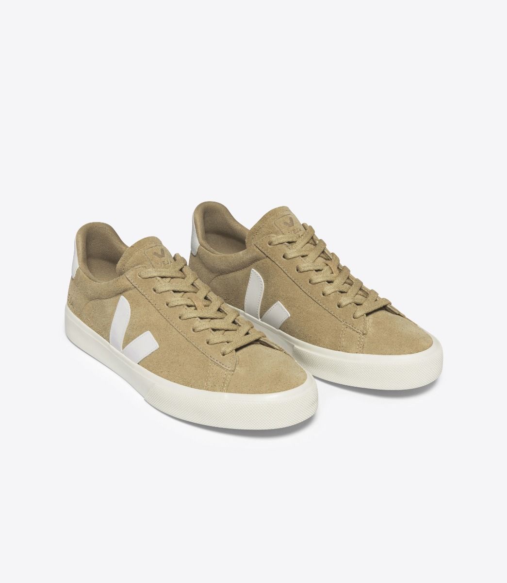 Baskets en suède et cuir sans chrome | beige "campo suede dune_white"