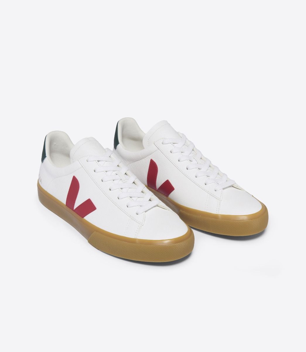 Baskets en cuir chromefree | blanc et rouge "campo extra-white pekin poker"