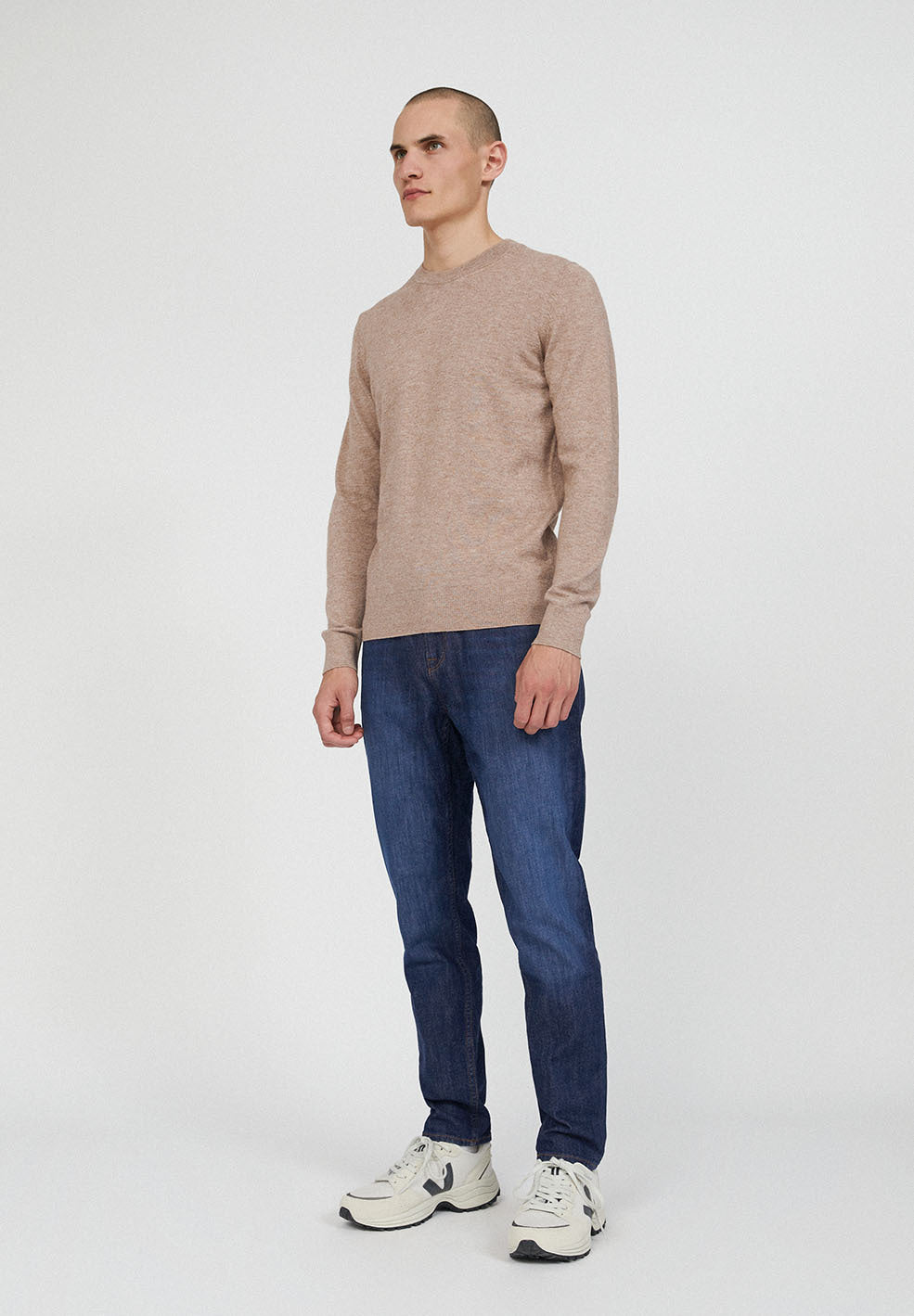 Pull caramel en alpaga et coton bio - CREWAA