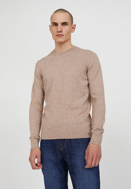 Pull caramel en alpaga et coton bio - CREWAA