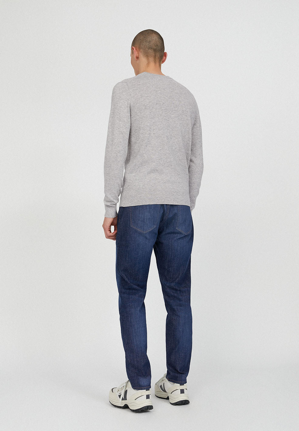 Pull gris en alpaga et coton bio - CREWAA