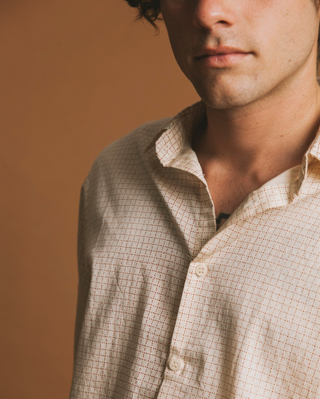 Chemise manches courtes crème en coton bio - Tom Sand