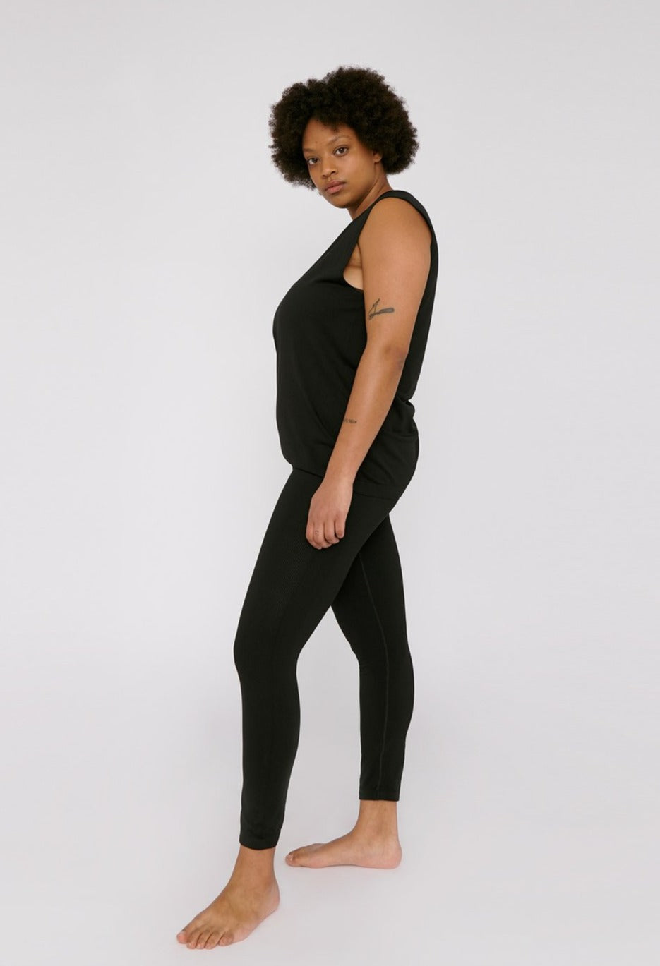 Legging noir en nylon recyclé - black