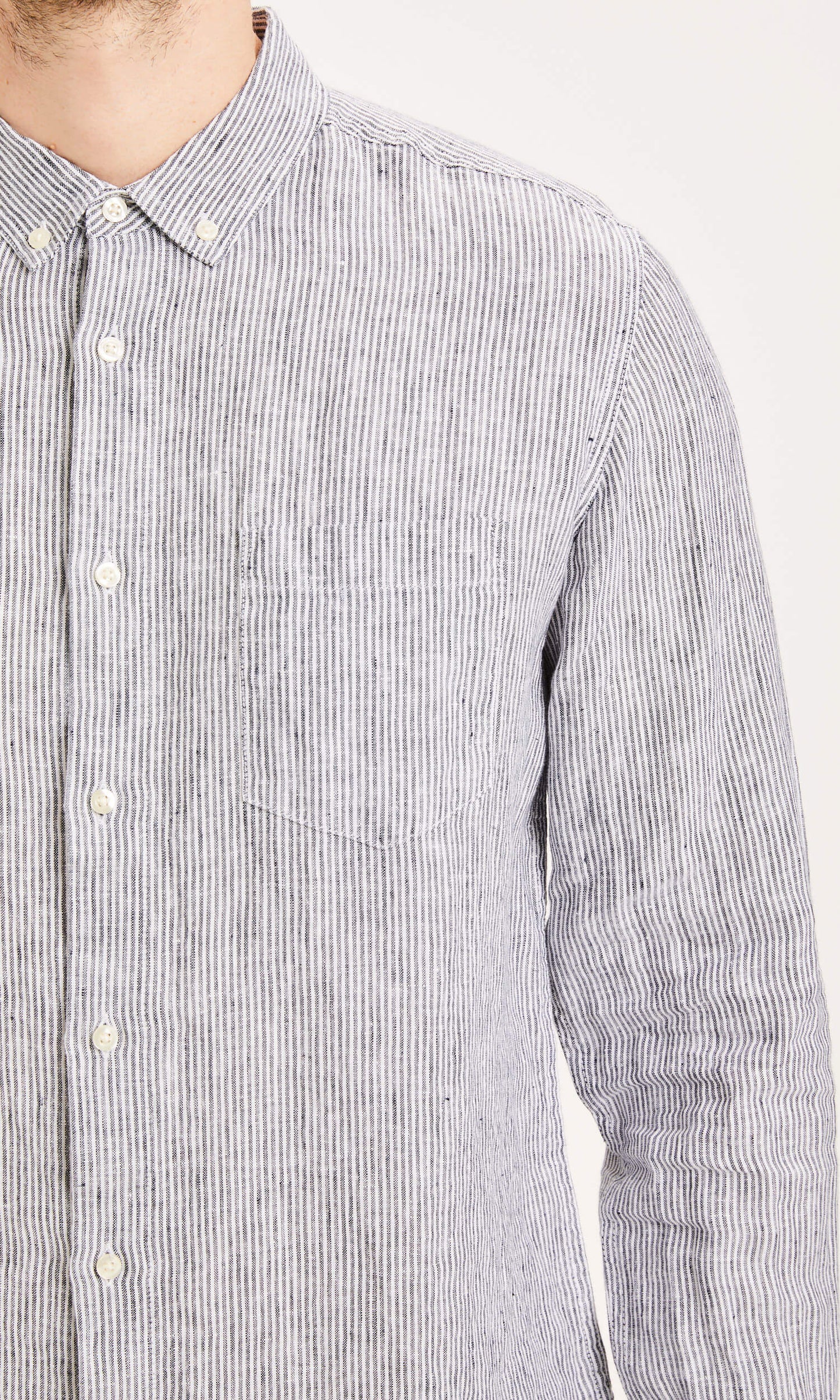 Chemise rayée en lin bio - larch