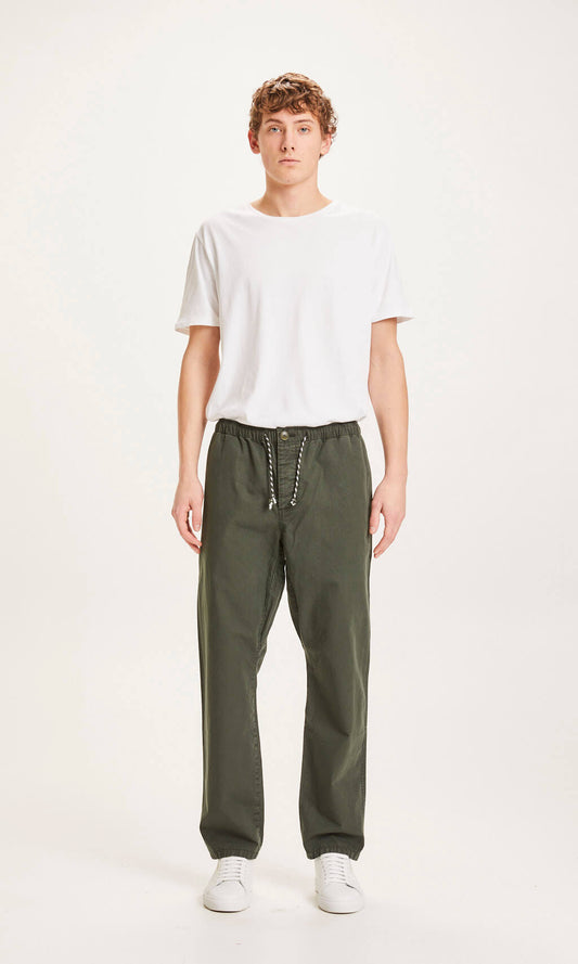 Pantalon ample vert forêt en coton bio - Fig